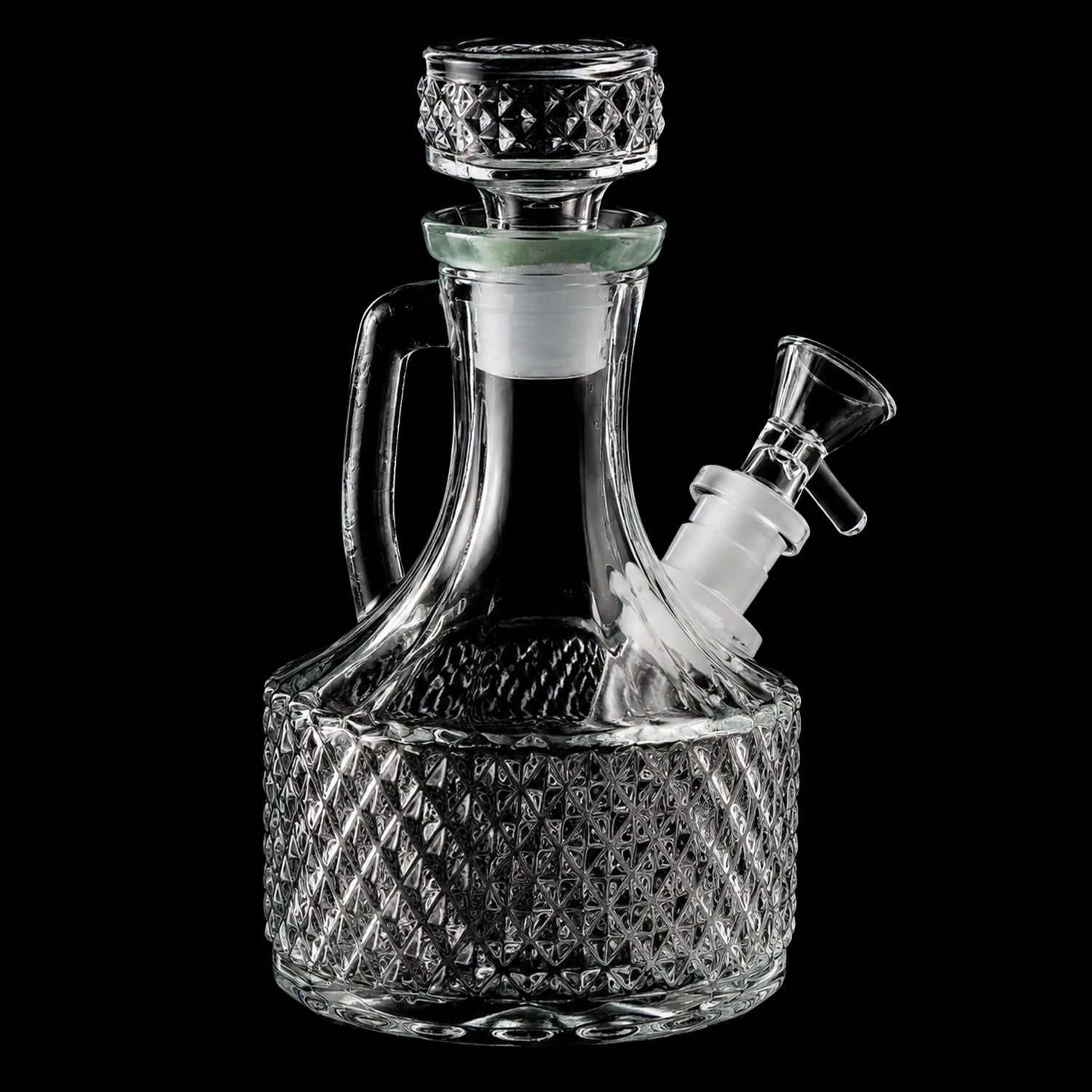 SeshGear Textured Vintage Glass Water Pipe - 6.5" / 14mm F / Clear