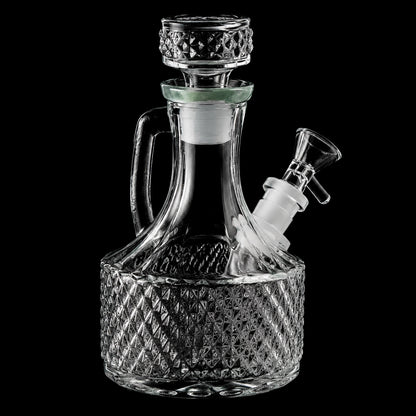 SeshGear Textured Vintage Glass Water Pipe - 6.5" / 14mm F / Clear