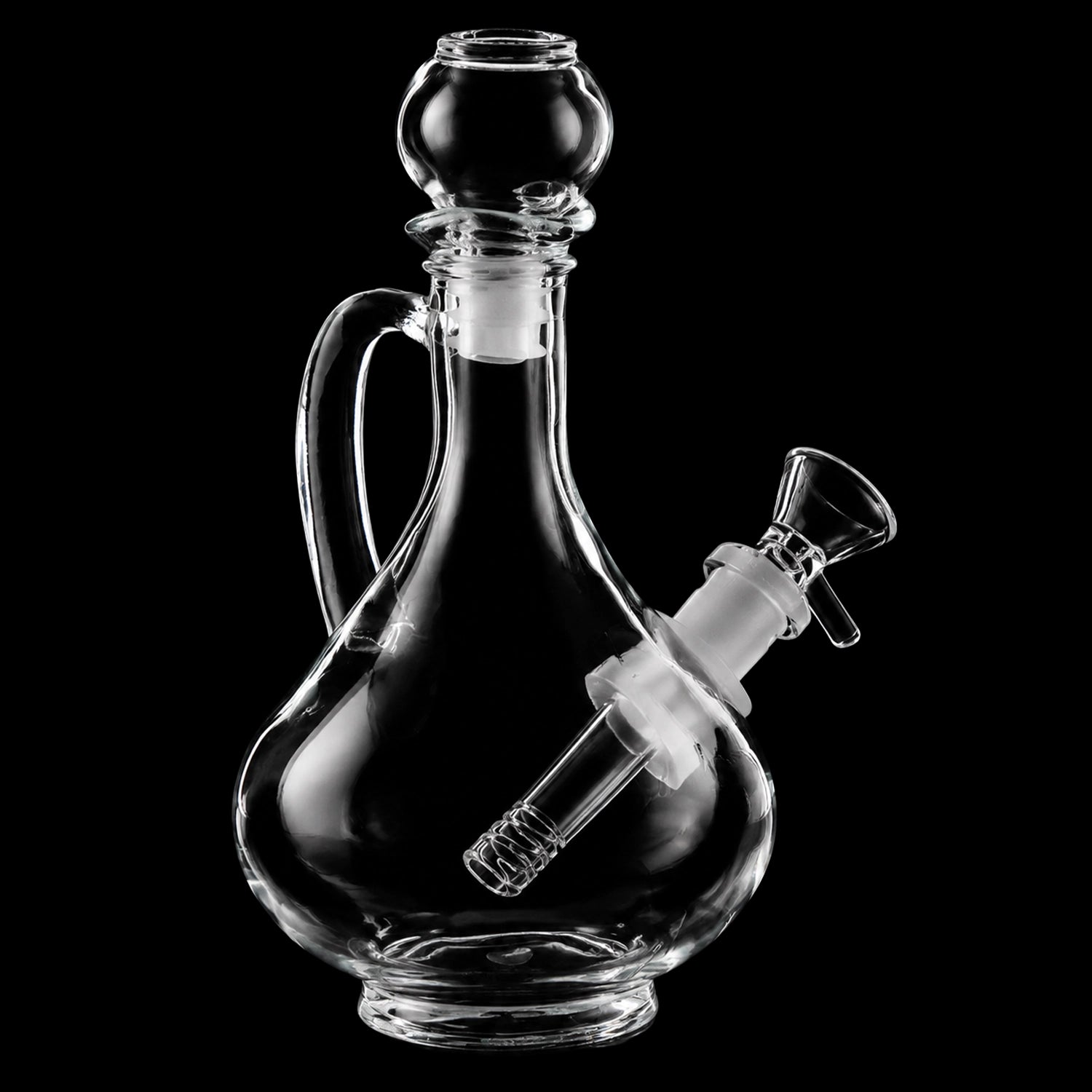 SeshGear Rounded Vintage Glass Water Pipe - 7.75" / 14mm F / Clear