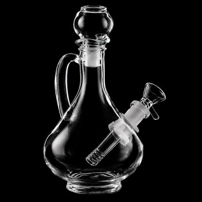 SeshGear Rounded Vintage Glass Water Pipe - 7.75" / 14mm F / Clear