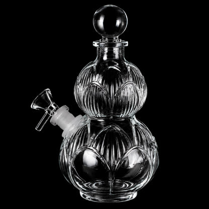 SeshGear Clear Vintage Gourd Glass Water Pipe - 8" / 14mm F / Clear