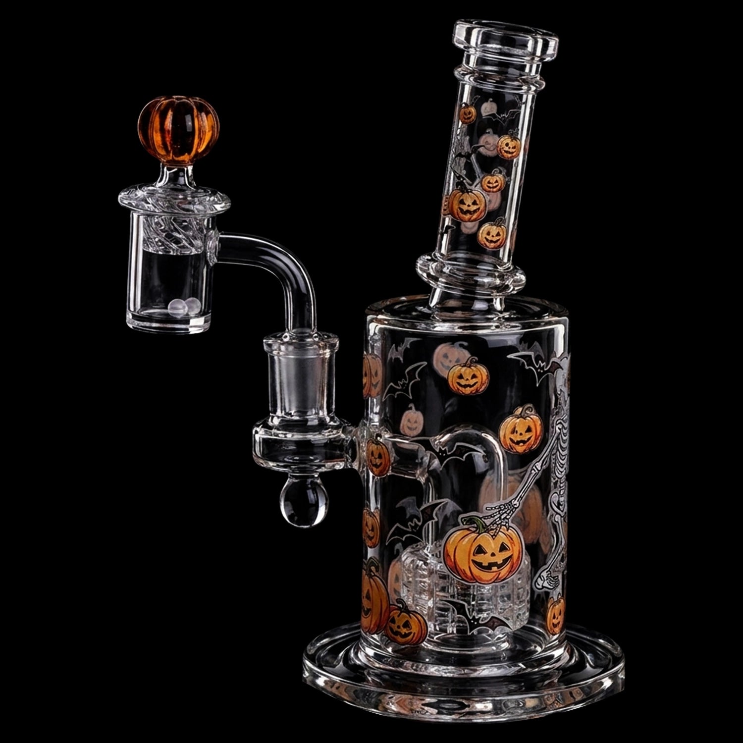 Pulsar Halloween Ball Glass Dab Rig Set - 7.75" / 14mm F