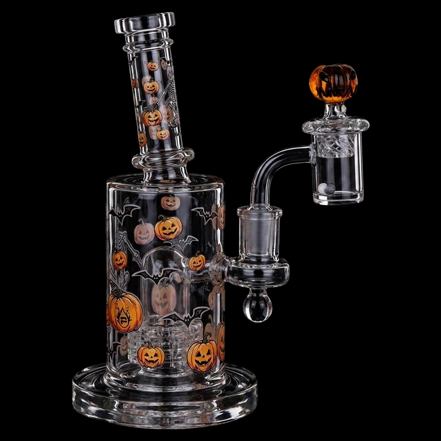 Pulsar Halloween Ball Glass Dab Rig Set - 7.75" / 14mm F