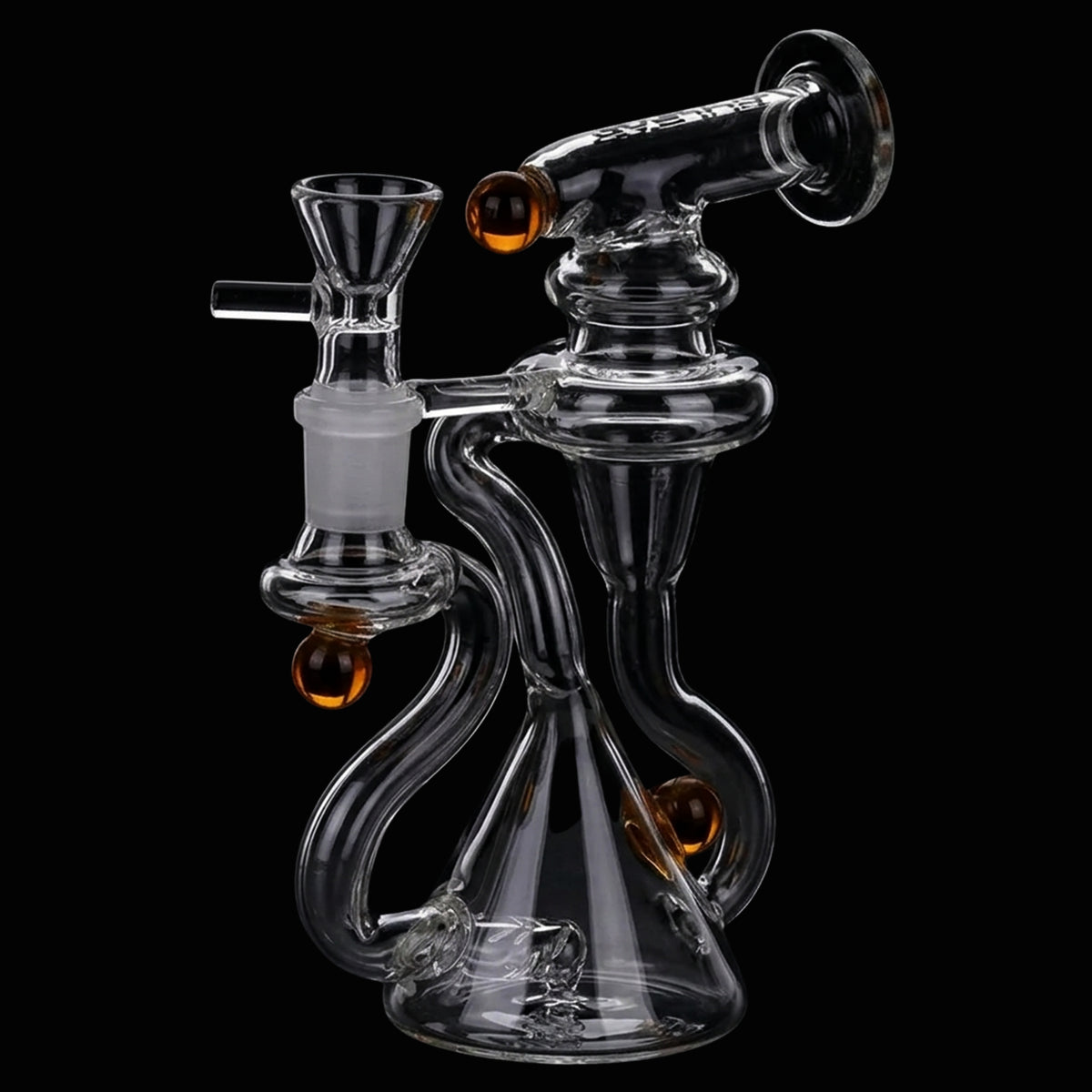 Pulsar Marble Scope Recycler Glass Water Pipe - 6" / 14mm F