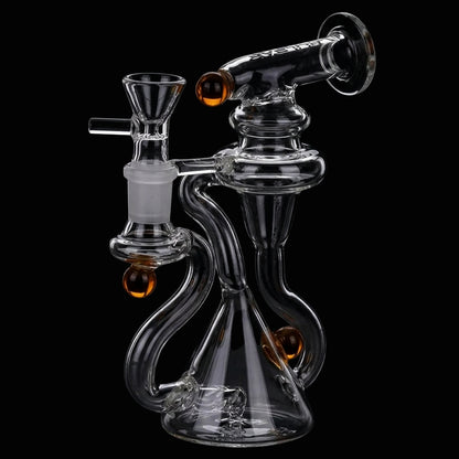 Pulsar Marble Scope Recycler Glass Water Pipe - 6" / 14mm F