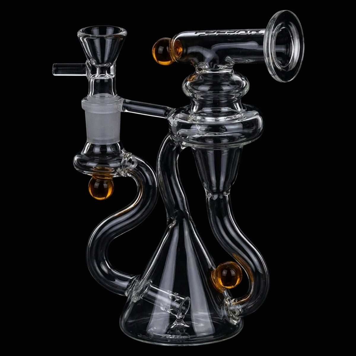 Pulsar Marble Scope Recycler Glass Water Pipe - 6" / 14mm F