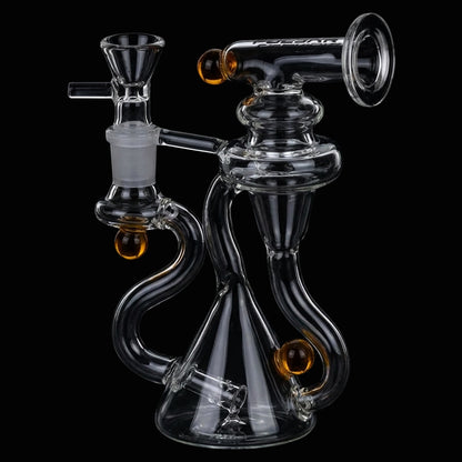Pulsar Marble Scope Recycler Glass Water Pipe - 6" / 14mm F