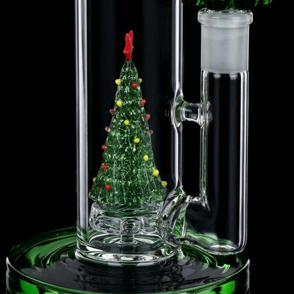 Pulsar Christmas Tree Perc Glass Straight Tube Bong - 13" / 14mm F