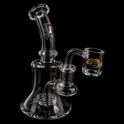 6B Glass Clear Stemless Dab Rig – Showerhead Perc – 5½″