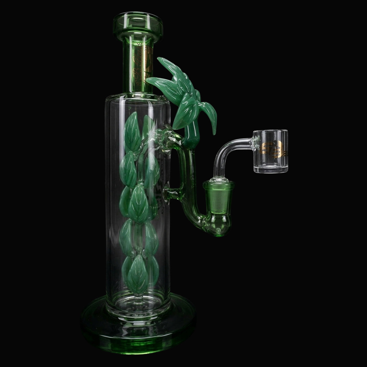 6B Glass Leaf Vine Perc Dab Rig – 10″