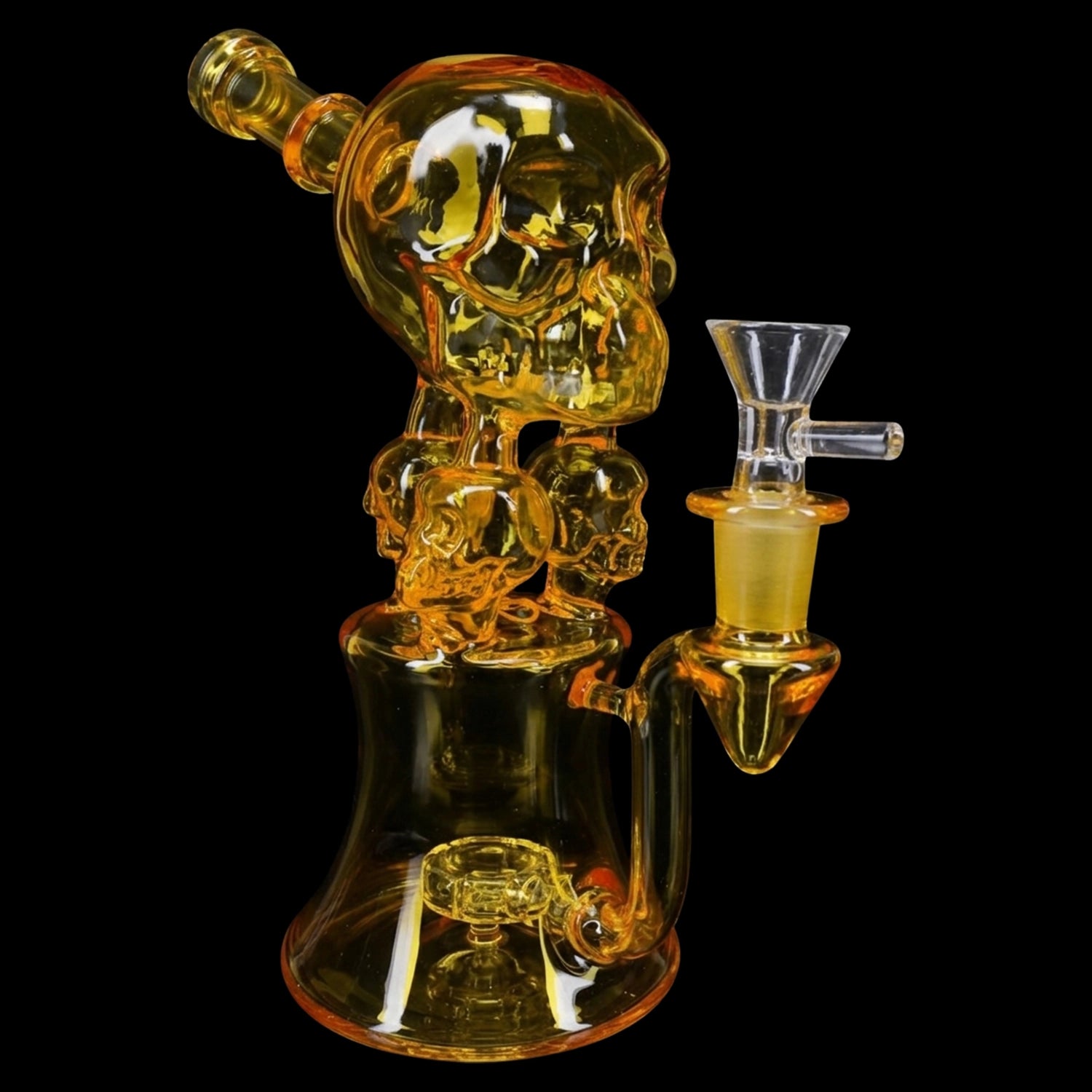 GoG Skull Recycler Bong – 8½″ – Showerhead Perc – Assorted Colors