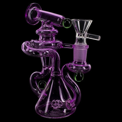 Stemless Glass Recycler Bong “Loop Bloom” – 6″ – Assorted Colors