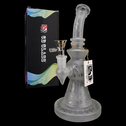 Frosted Stemless Water Pipe – 9½″ – Assorted Designs