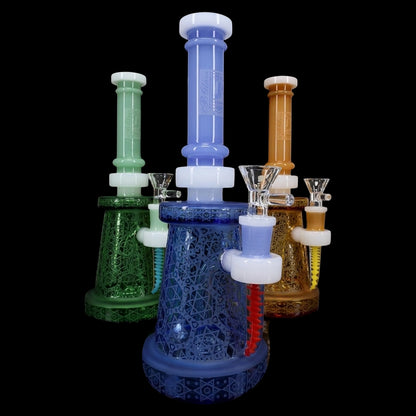 6B Glass Frosted Star Water Pipe – 9½″ – Assorted Colors