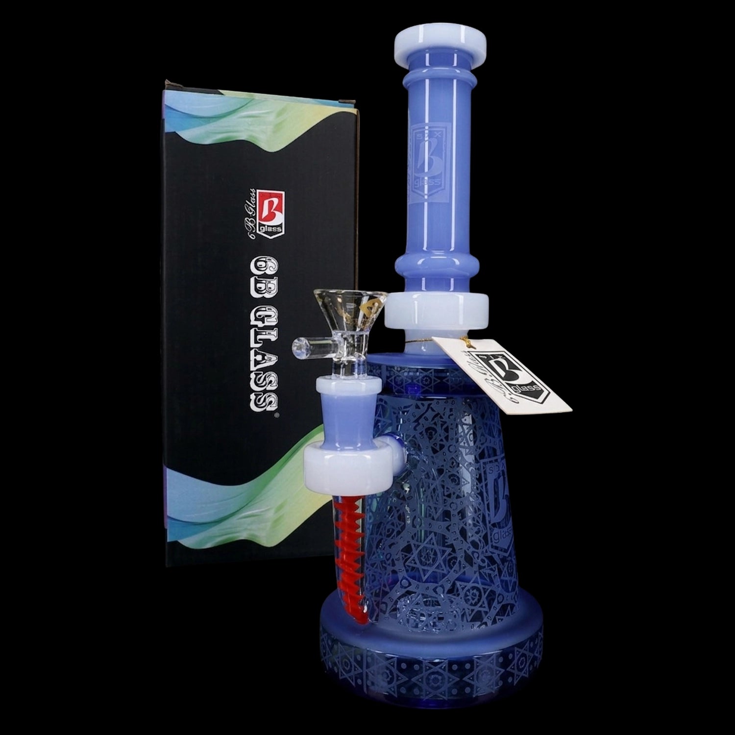 6B Glass Frosted Star Water Pipe – 9½″ – Assorted Colors