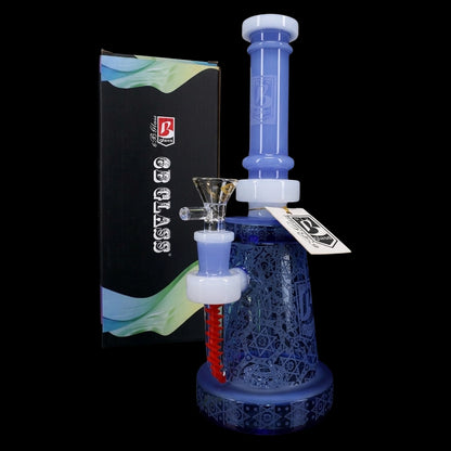 6B Glass Frosted Star Water Pipe – 9½″ – Assorted Colors