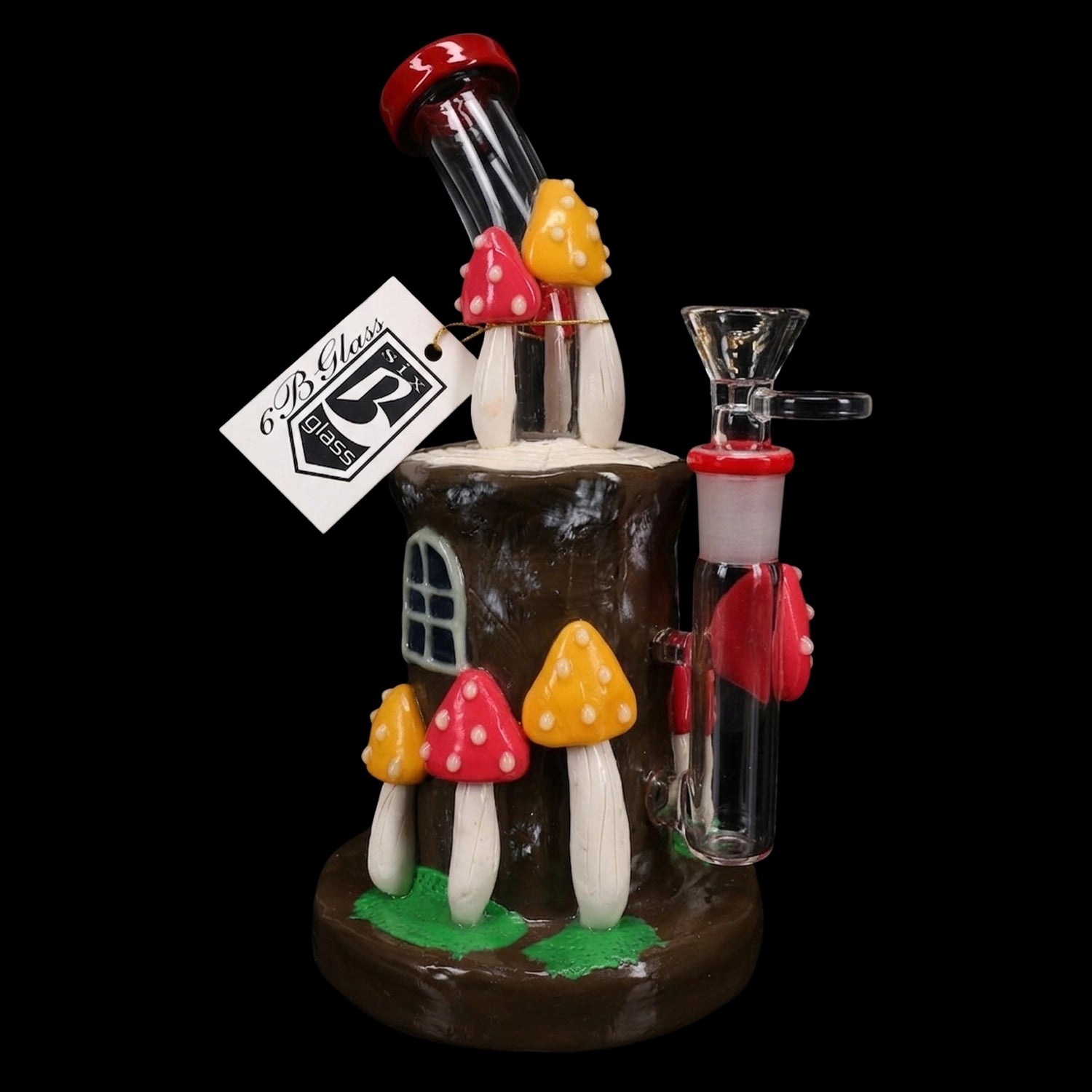 6B Glass Mushroom Water Pipe – 8″ – Assorted Colors