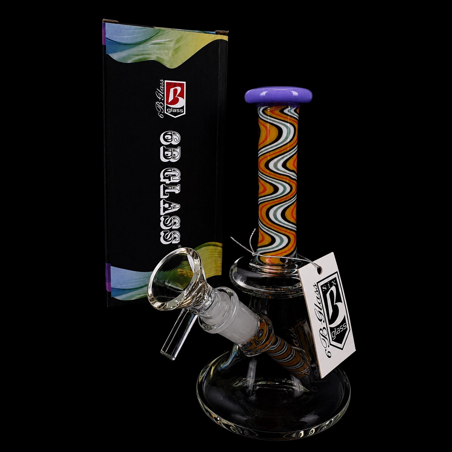6B Glass Reverse Glass-on-Glass Bong – 6″ – Assorted Colors