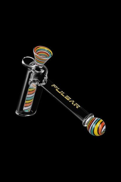 Glass oil rig with colorful accents and “Pulsar” branding against a black background.