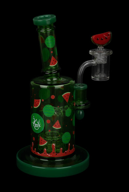 Pulsar Fruit Series Watermelon Zkittles Glow In The Dark Dab Rig Kit - 8" / 14mm F