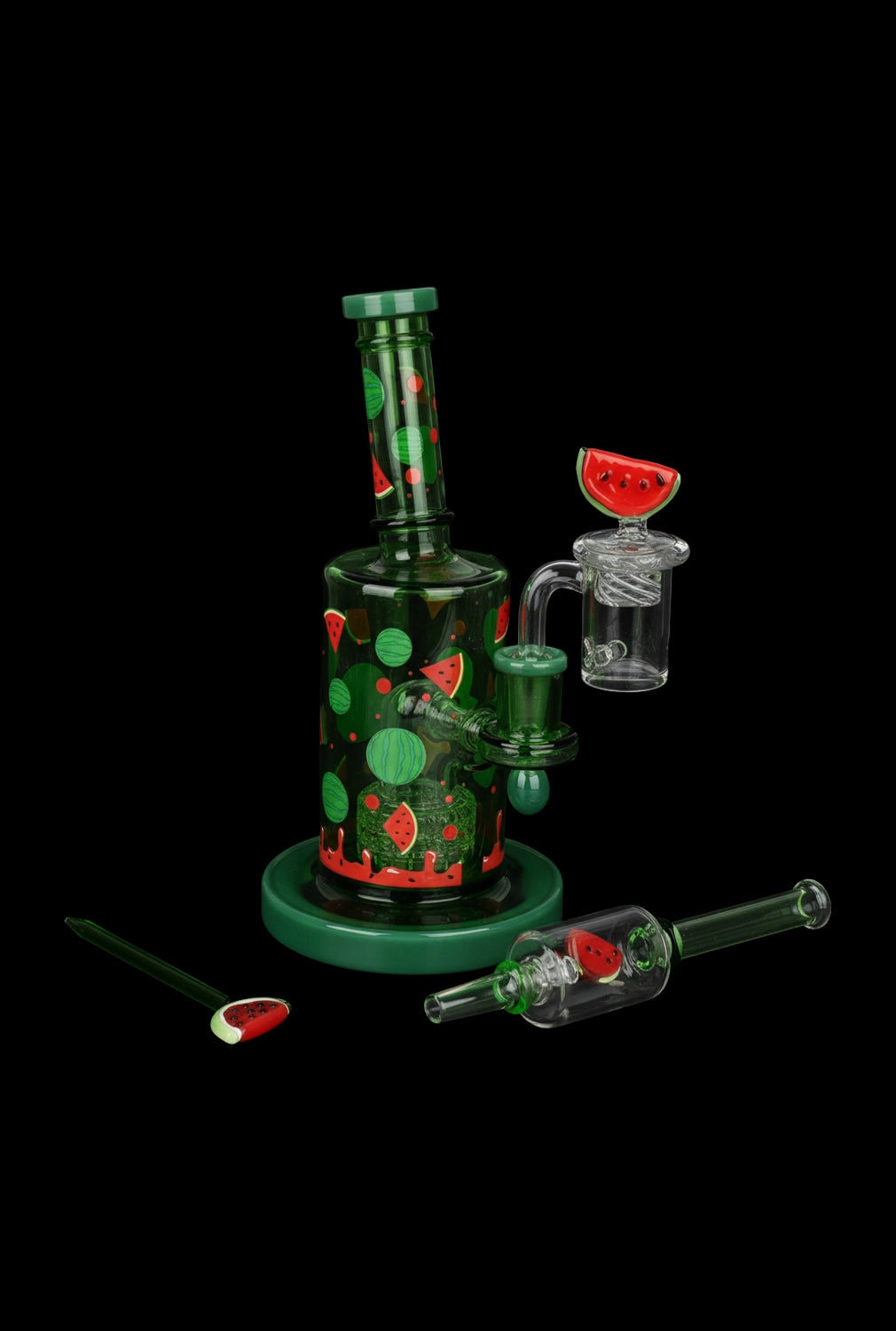 Pulsar Fruit Series Watermelon Zkittles Glow In The Dark Dab Rig Kit - 8" / 14mm F