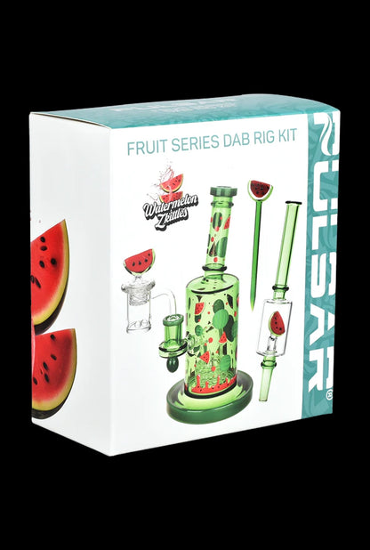Pulsar Fruit Series Watermelon Zkittles Glow In The Dark Dab Rig Kit - 8" / 14mm F