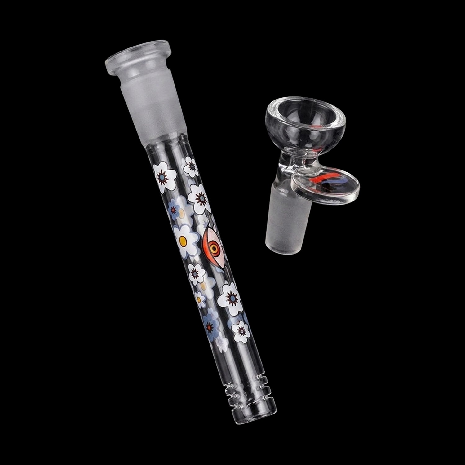 Pulsar Design Series Straight Tube Glass Water Pipe - Flower Vision / 12" / 14mm F