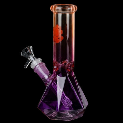 SeshGear Diamond Base Beaker Ombre Glass Water Pipe | 7.75" | 14mm F