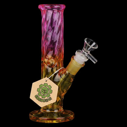 SeshGear Twist Ombre Straight Tube Glass Water Pipe | 7.75" | 14mm F