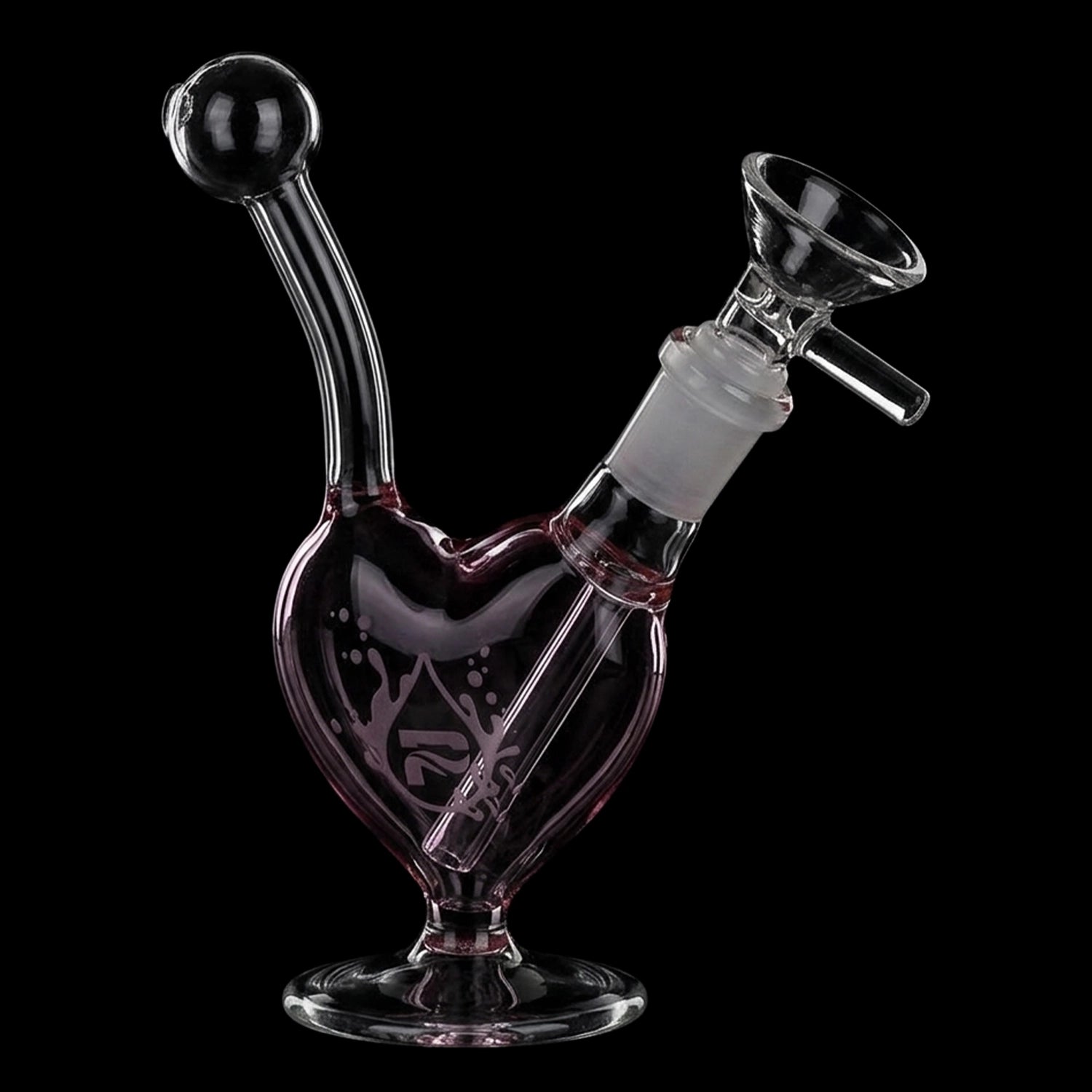 Pulsar Big Heart Glass Water Pipe - 5.5" / 14mm F