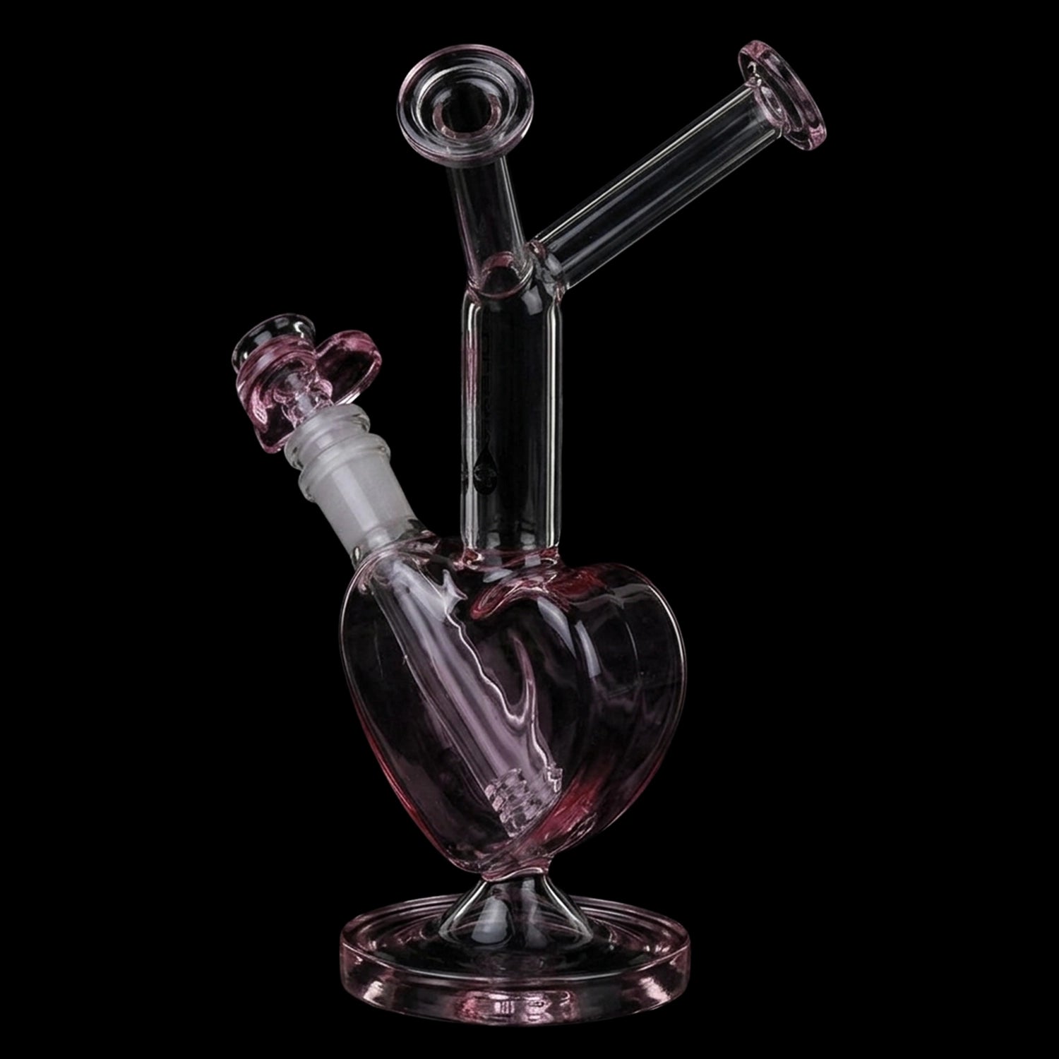Pulsar Double Kiss Heart Glass Water Pipe - 11" / 14mm F