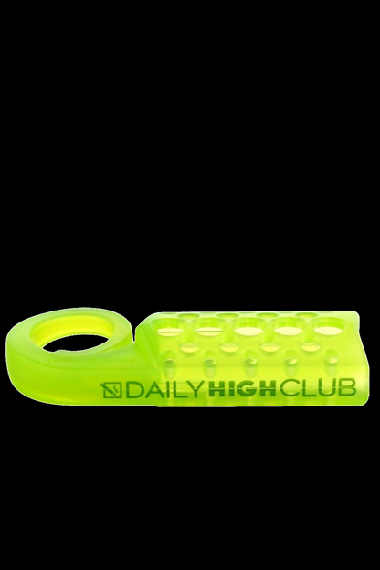 Neon green silicone carb cap with textured dome and “Daily High Club” logo.