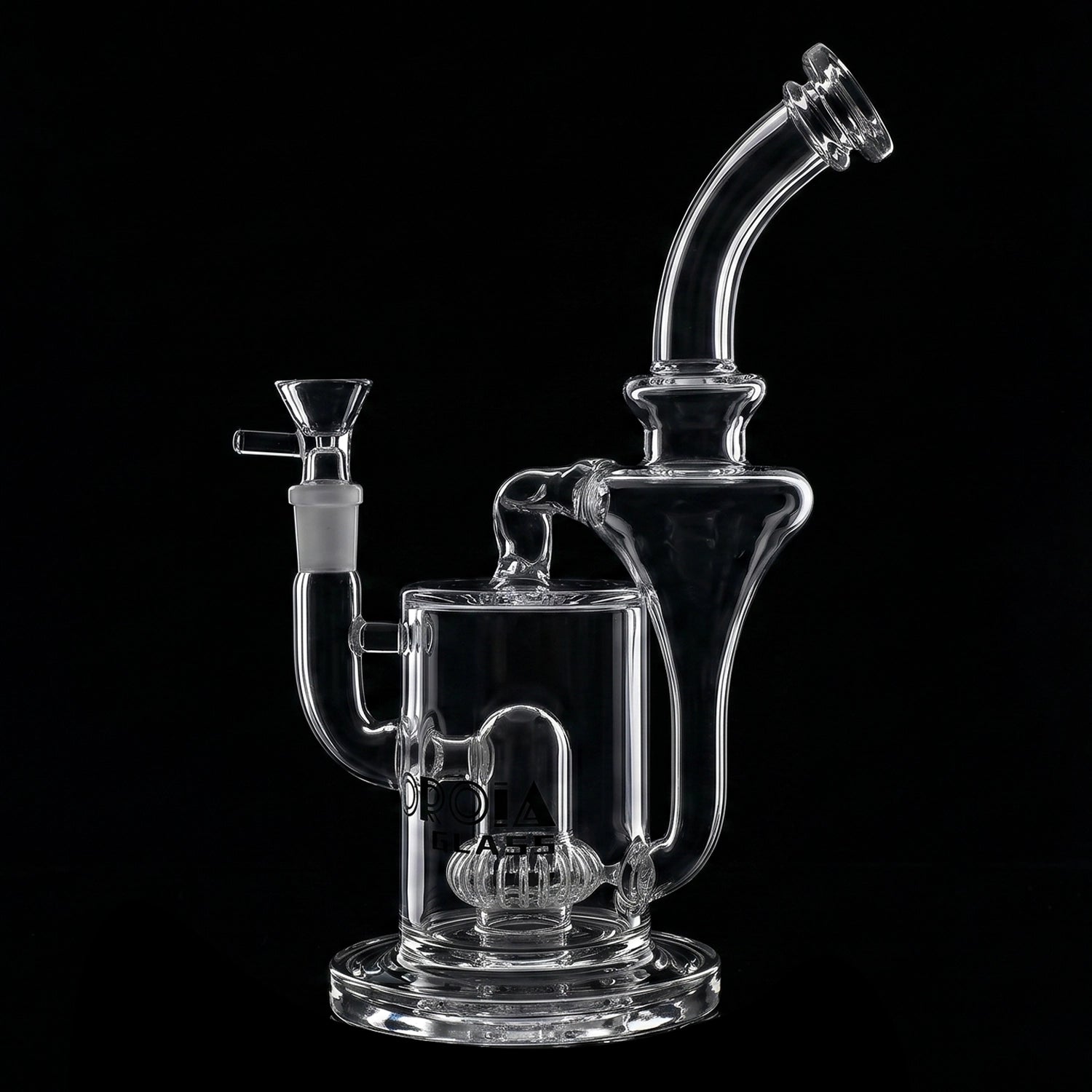 Croia Glass 10" Hourglass Recycler Scientific Bong with Crown Perc | Croia Glass