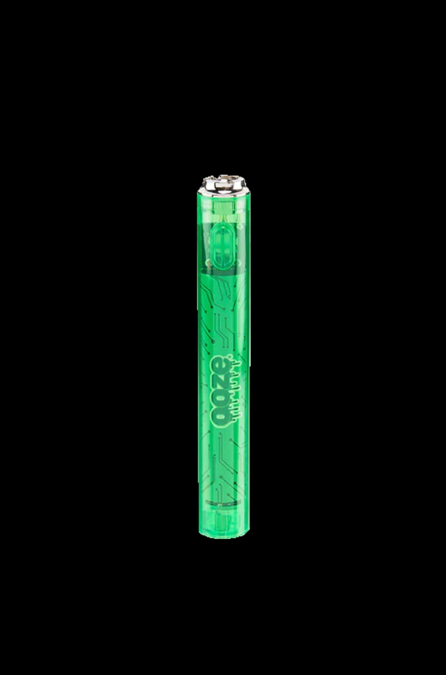 Green one-hitter pipe with “Daze” branding against a black background.