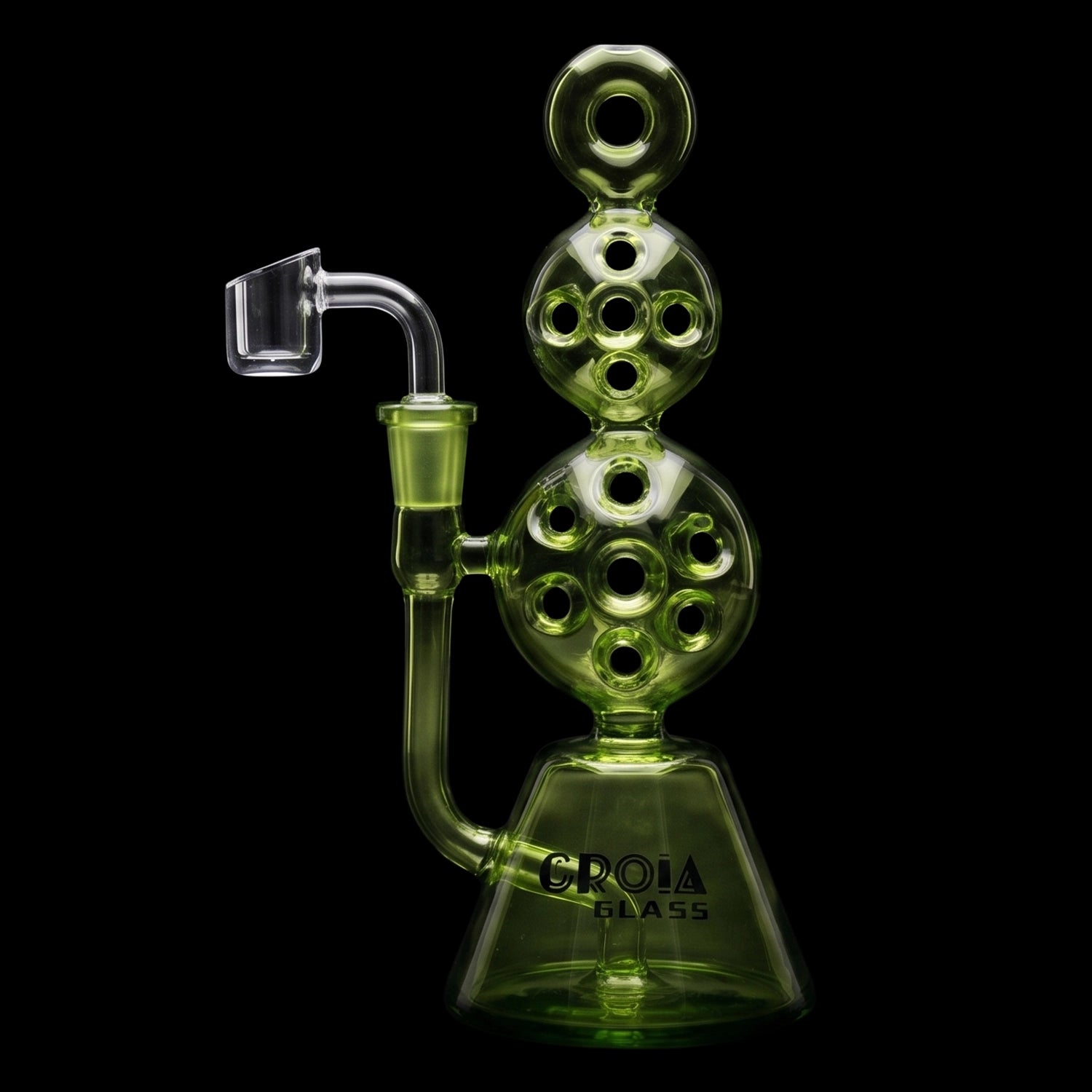 Croia Glass 8" Triple Stack Swiss Perc Recycler Dab Rig | Croia Glass