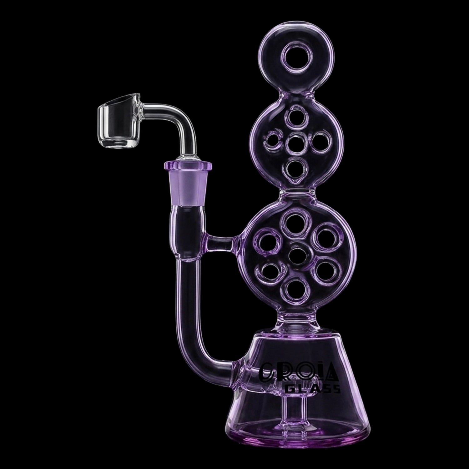 Croia Glass 8" Triple Stack Swiss Perc Recycler Dab Rig | Croia Glass
