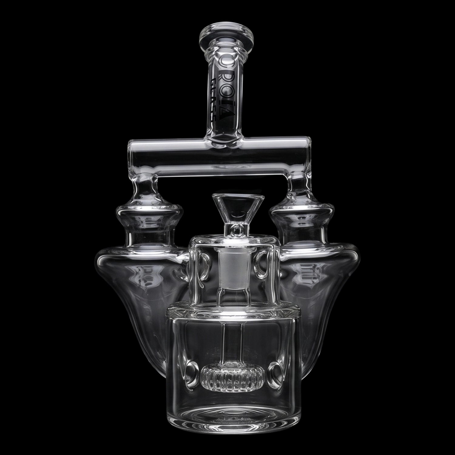 Croia Glass 8" Twin Vortex Recycler Scientific Glass Bong | Croia Glass