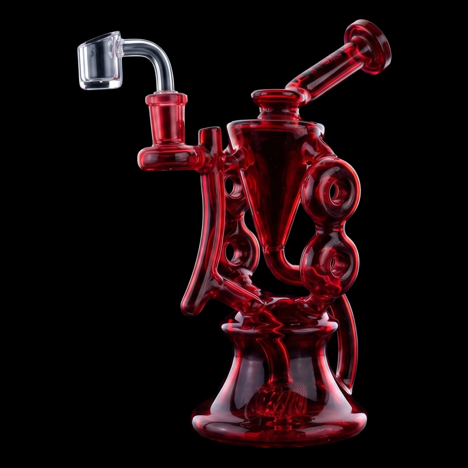 Croia Glass 10" Symmetrical Quad-Donut Klein Recycler Dab Rig | Croia Glass