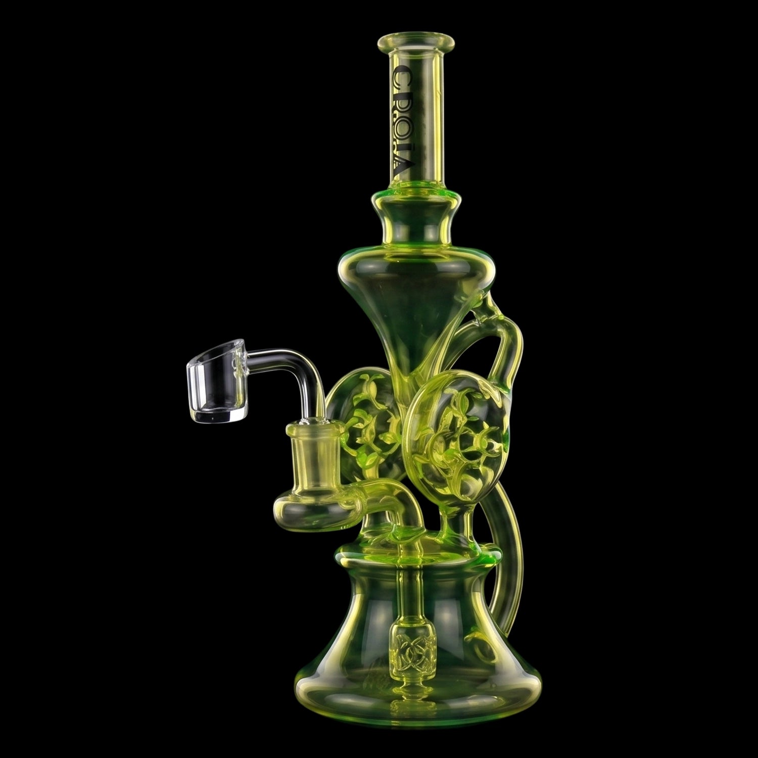 Croia Glass 10" Dual Swiss Perc Klein Recycler Dab Rig | Croia Glass