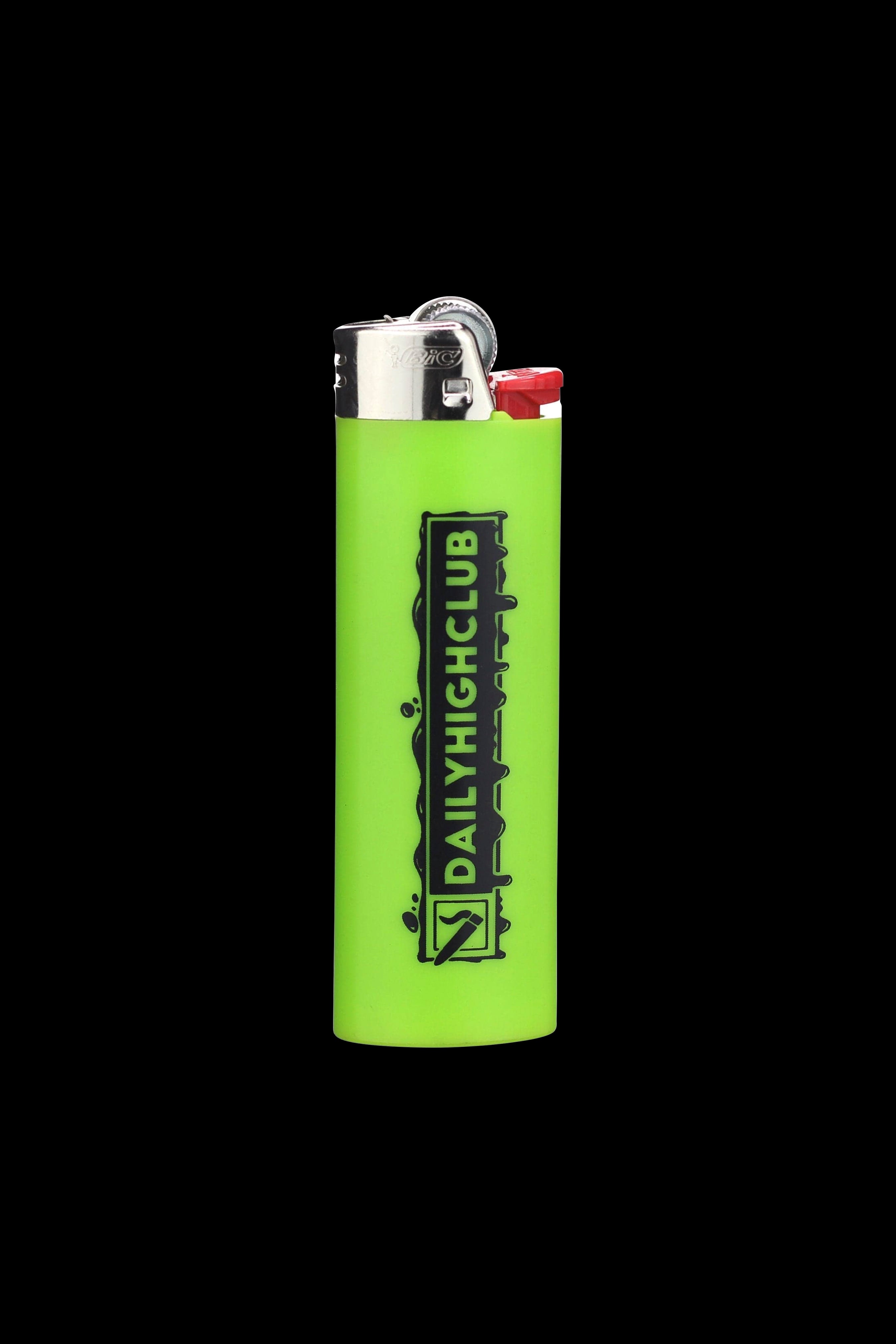 Green lighter with “Daily High Club” branding.