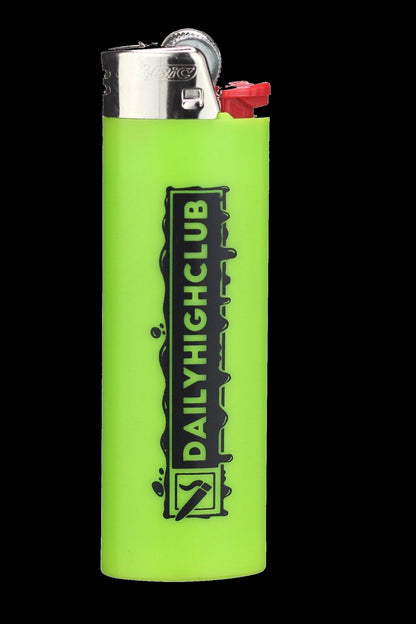 Lime green lighter with “DAILYHIGHCLUB” graphic.