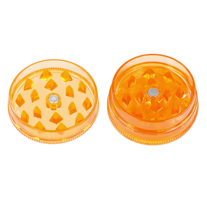 A top-down view of the “Give Danks” Smoking Box, a clear plastic container with a hexagonal patterned lid.