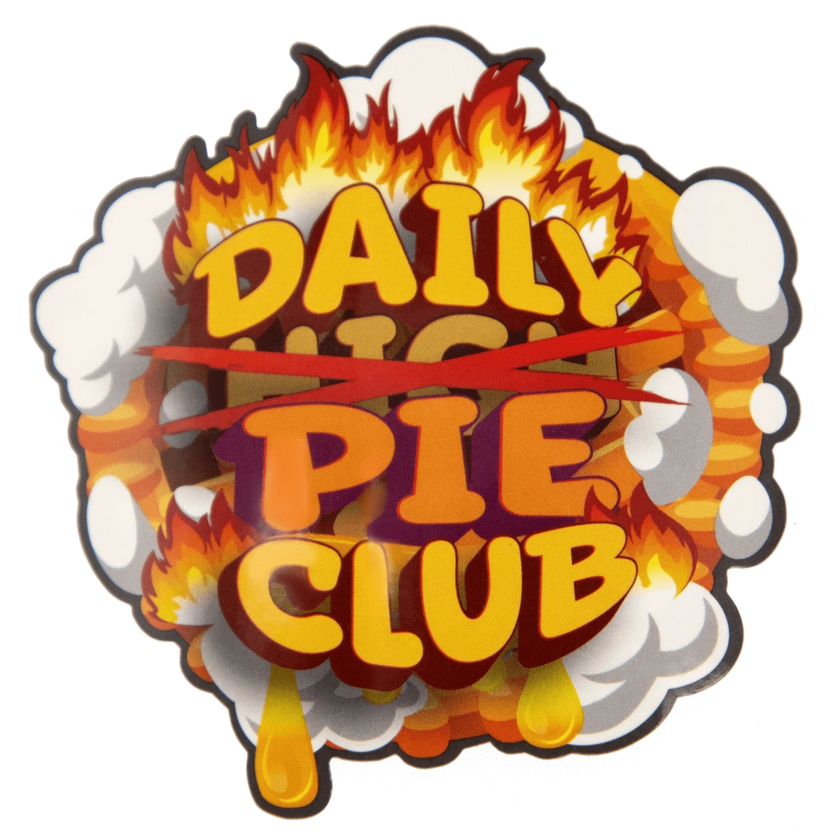 A close-up of the “Give Danks” Smoking Box with text that reads “Daily Pie Club.”