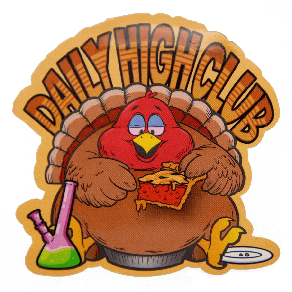 A cartoon turkey displays the "Give Danks" Smoking Box, featuring a colorful, playful design with a side view of the box’s contents.