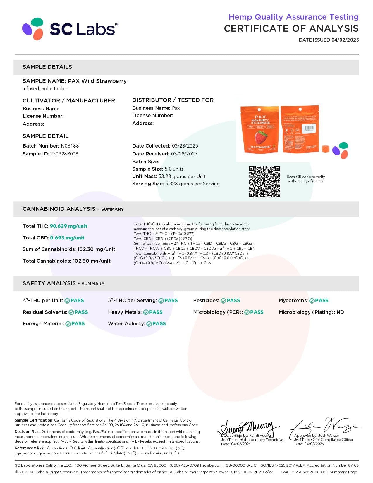 PAX High Purity D9 THC Gummies | 100mg | 10pc Pack