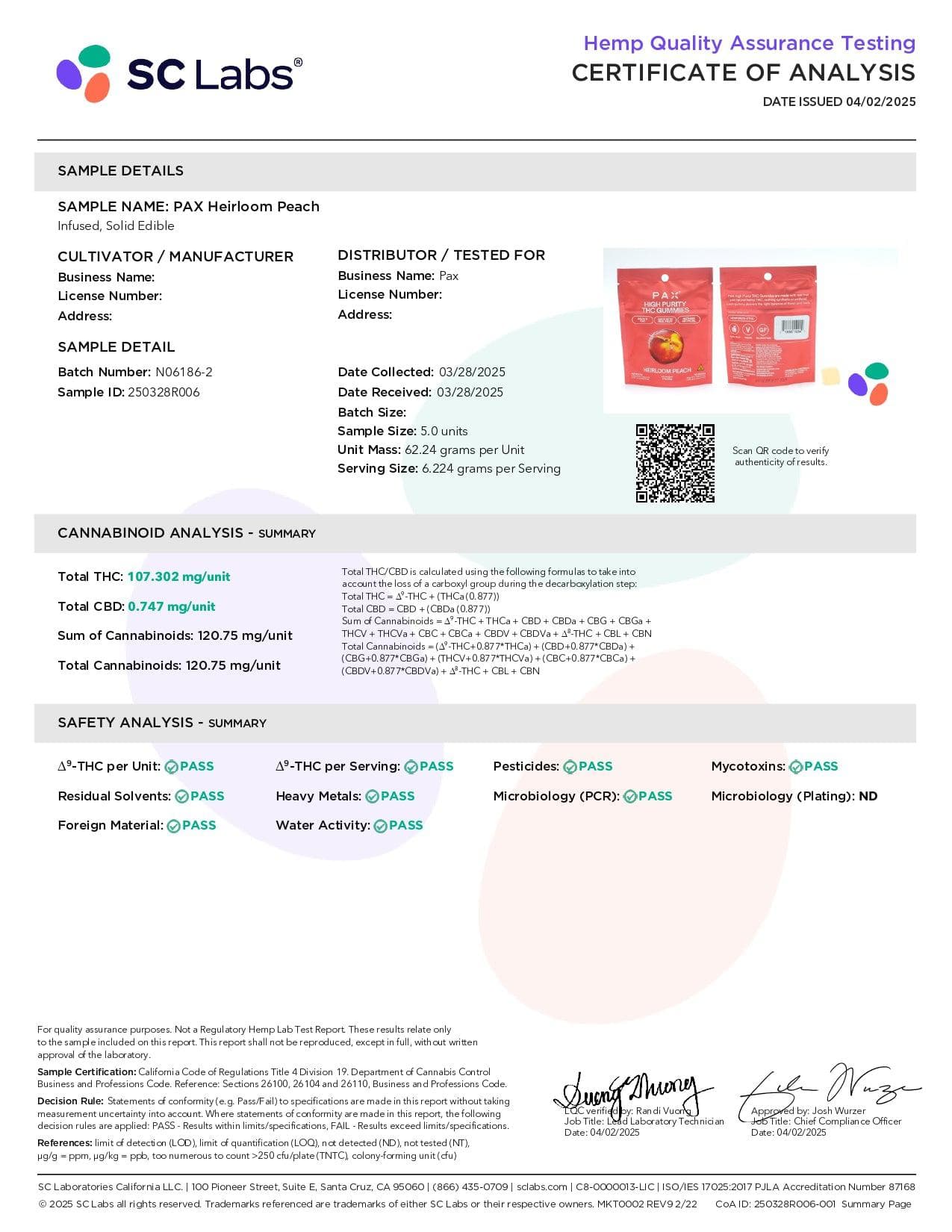 PAX High Purity D9 THC Gummies | 100mg | 10pc Pack