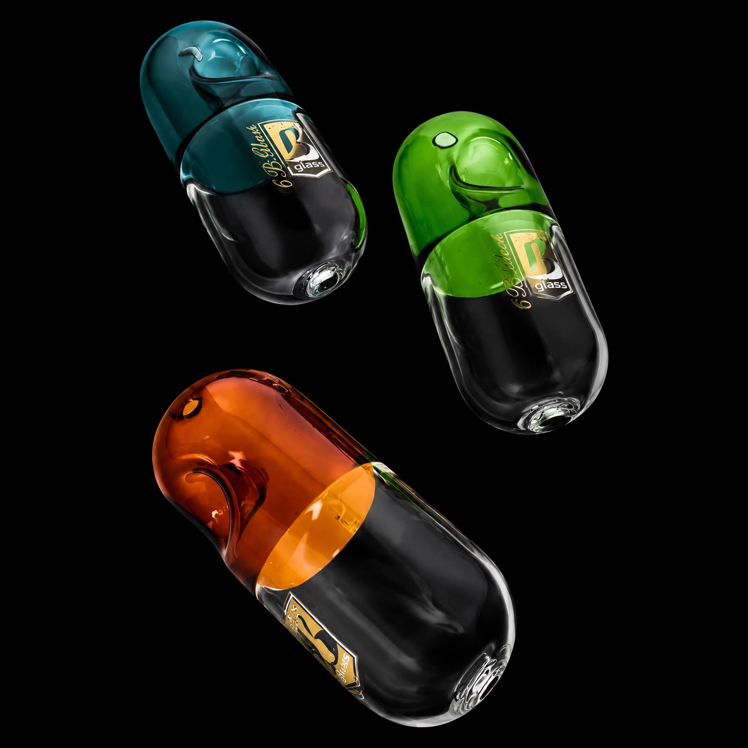 6B Glass Pill Steamroller Pipe – 5″ – Assorted Colors