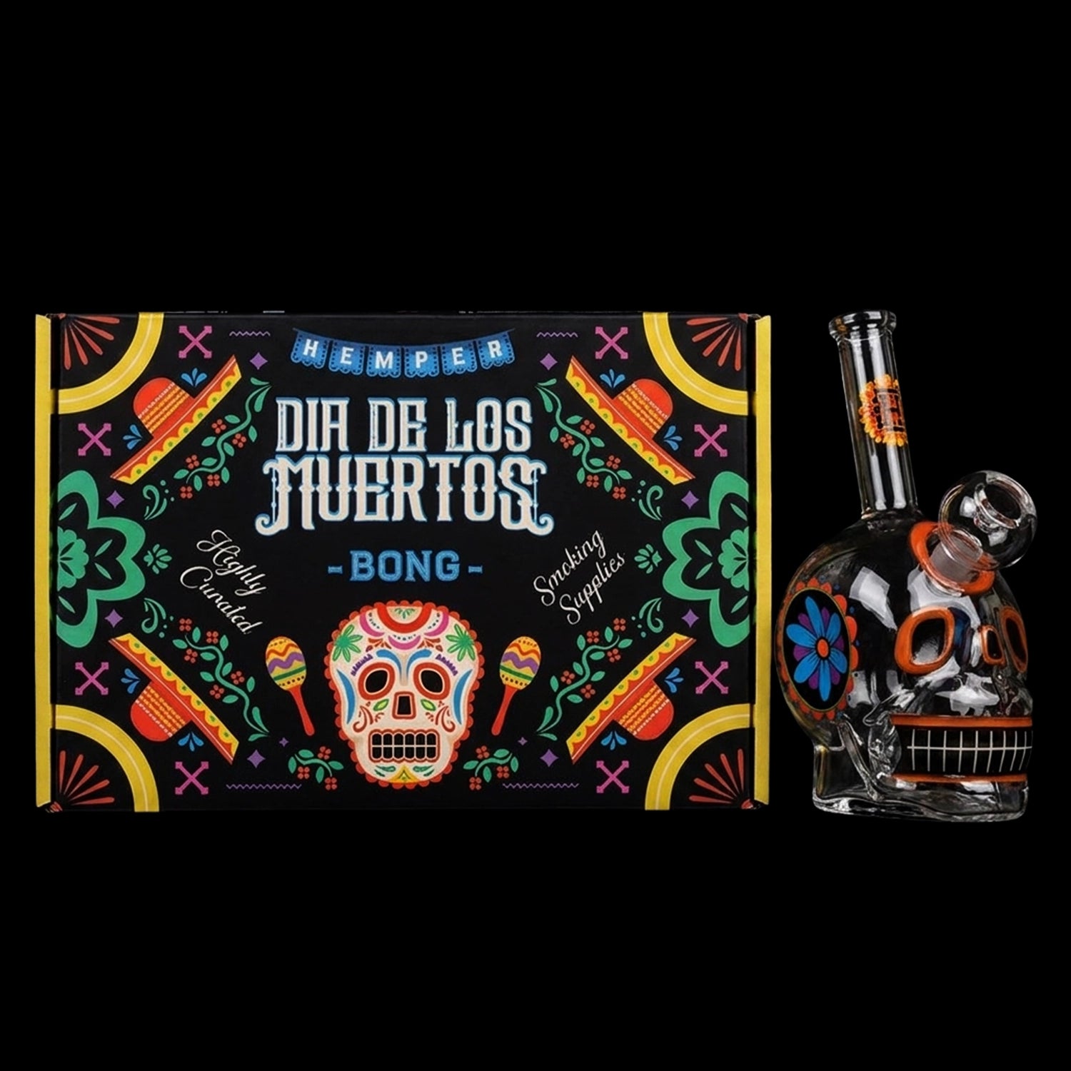 Dia De Los Muertos Skull Bong 6.1"