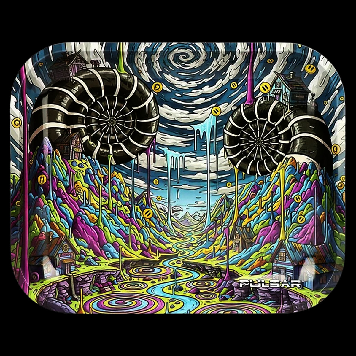 Pulsar Metal Rolling Tray - Reverse Gravity Drip / 13"x 11"