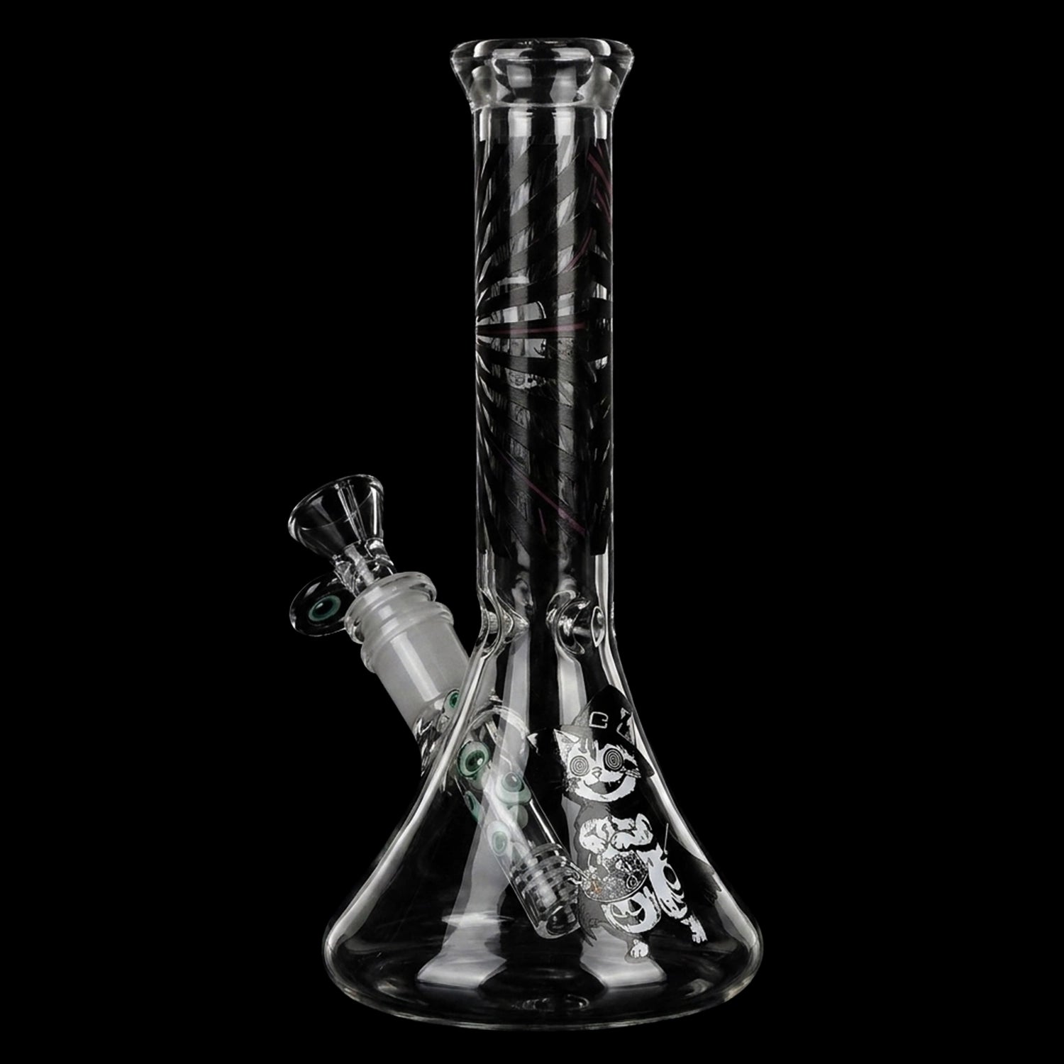 Pulsar Scary Kitty Beaker Glass Water Pipe - 8.5" / 14mm F